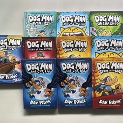 LIKE NEW hardcover graphic novels from the popular Dog Man by Dav Pilkey.