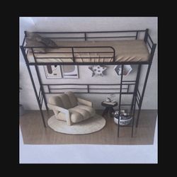 Black Metal Top Bunk Bed