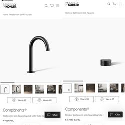 KOHLER Components Faucet Matte Black K-77967-BL + Handle
