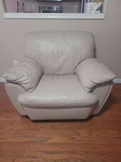 Beige leather chair. Cash only