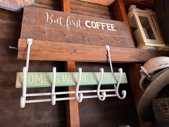 wooden coffee key hanger