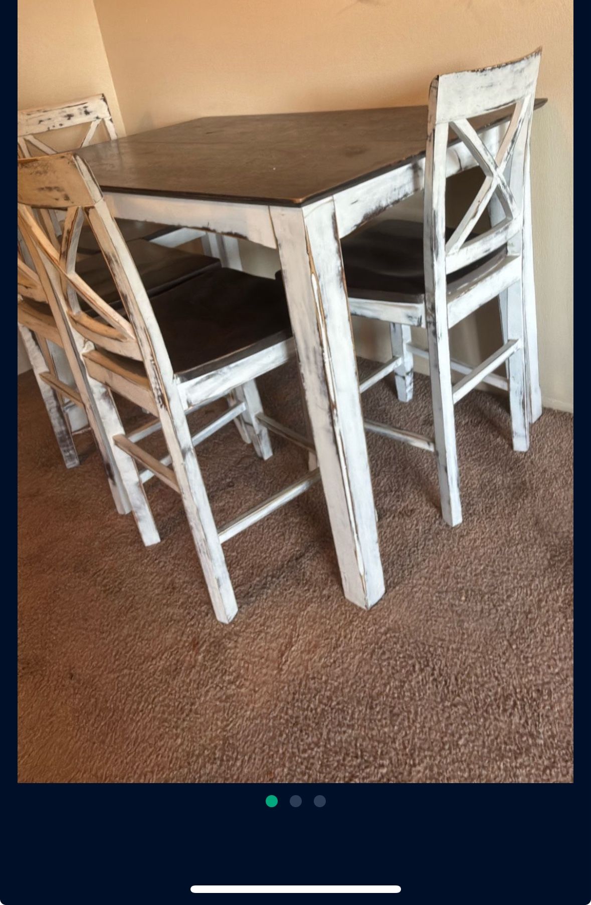  Tall Rustic Style Table With Four Tall Chairs