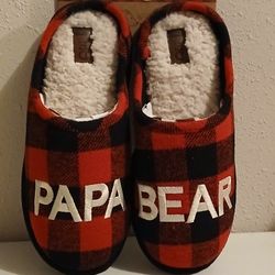 Dearfoams “Papa Bear” Memory Foam Slippers – Men’s Size S 7-8 – Cozy & Comfy