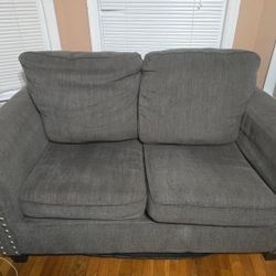 Grey Loveseat and Sofa Set