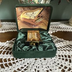 Bulova Miniature Mantel Clock Solid Brass Collection B0574 Curio 