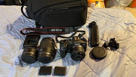 Canon EOS RP 26.2 MP Digital Camera - Black, with RF lenses and lots of extras