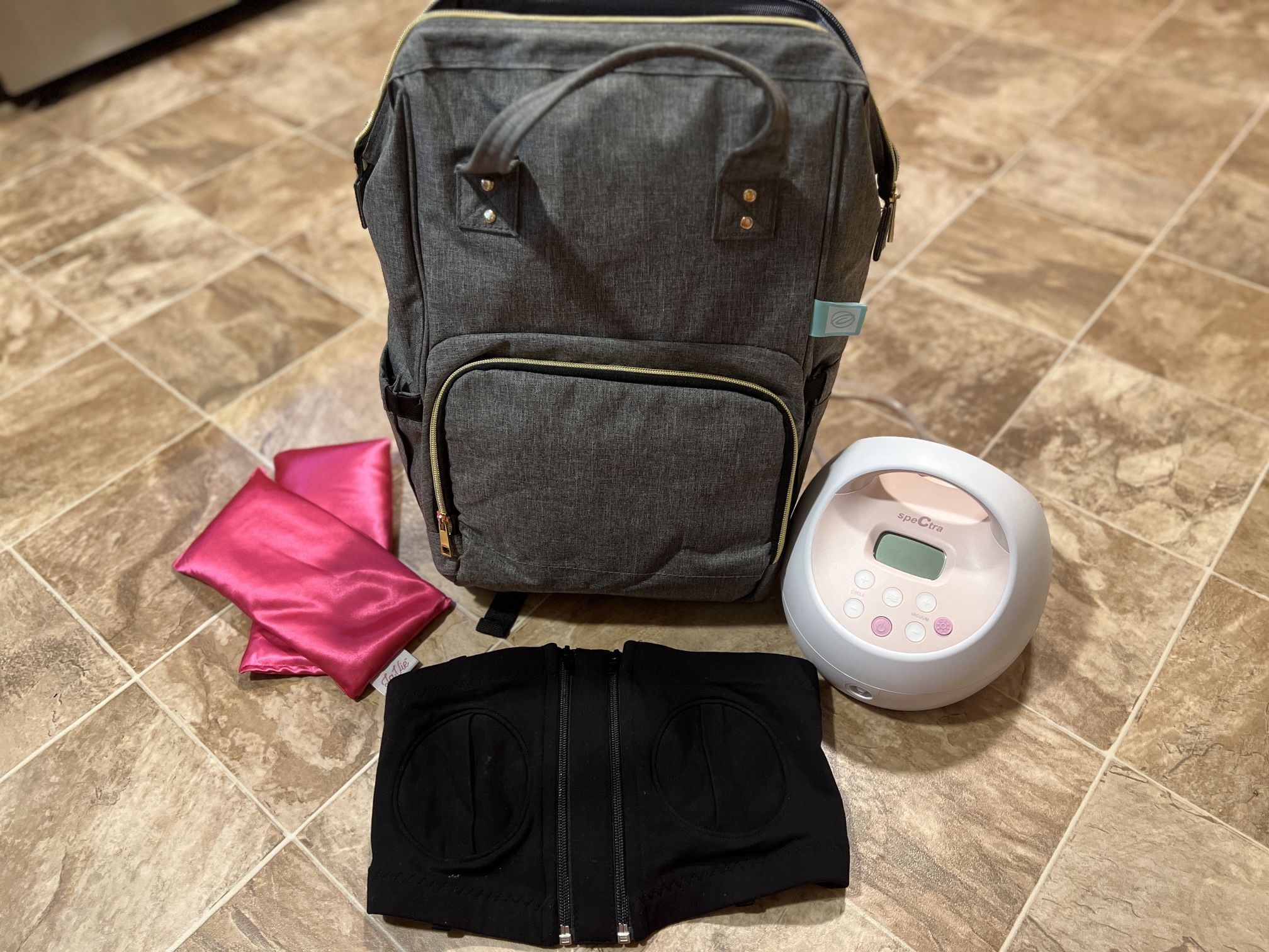 Spectra Pump, Backpack, Pumping Bra, and  Lavender Scented Warming Packs