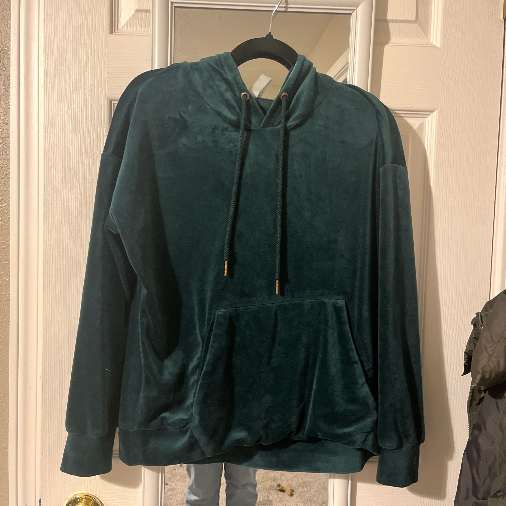 Green Velvet Hoodie