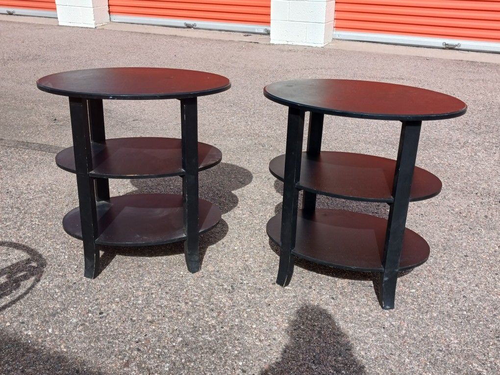2 Black End Tables 