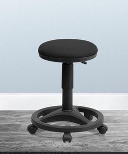 Black Engornomic Stool With Foot Ring