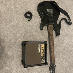 Black EG 112C2 Electric Yamaha Guitar + Amp 