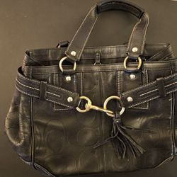 Coach LEATHER BLACK bag - Medium