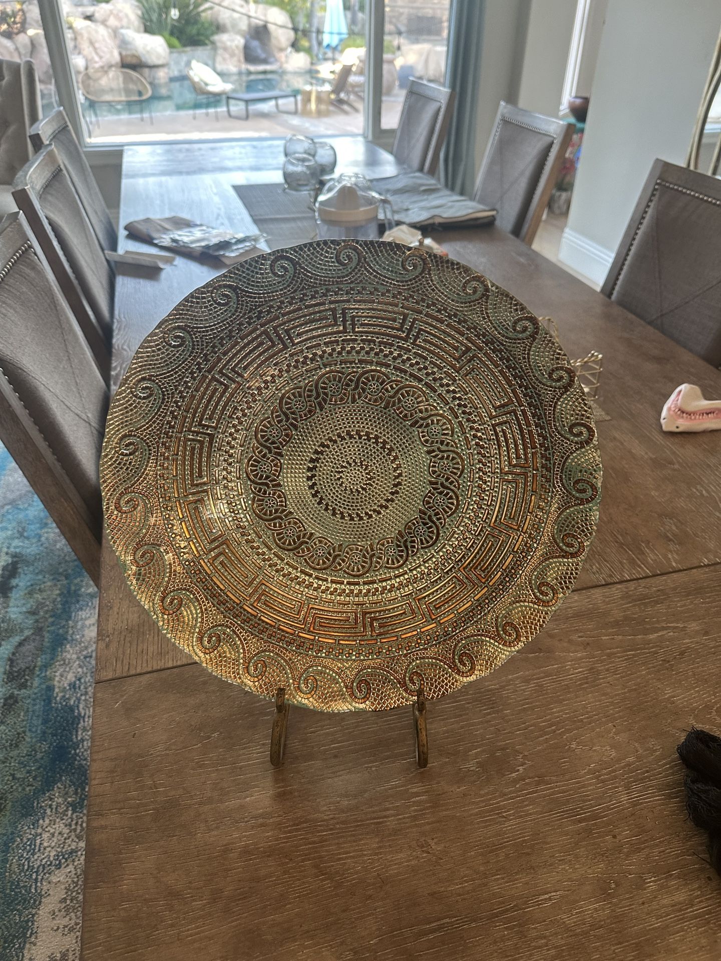 Decorative Tray On brass Stand