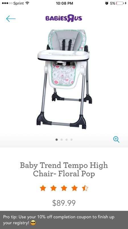 Baby Trend Tempo High Chair Fl Pop For In Fort Lauderdale Baby Trend Tempo High Chair Fl Pop