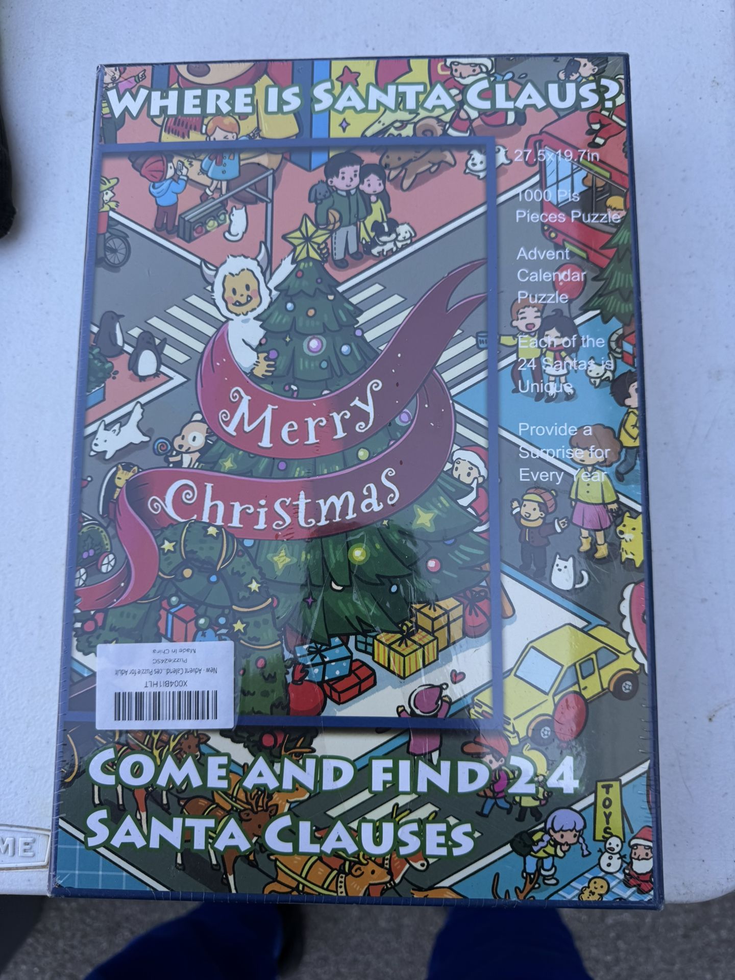Advent Calendar Puzzles 2024, Christmas Puzzles for Adults 1000 Pieces, Search For 24 Santa Claus, Christmas Countdown 24 Days, Xmas Christmas Gift fo