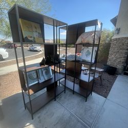 Black and brown modern bookshelves