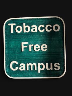 Vintage Wooden Sign "Tobacco Free Campus" Wall Decor (18" x 12")