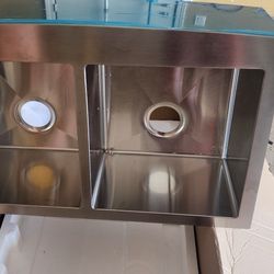 KITCHEN DOUBLE SINK  STAILESS  STEEL 