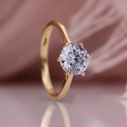 Gold Natural Zircon Ring 7