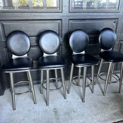 Black Pleather Bar Stools 