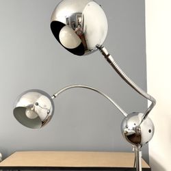 Vintage Mid Century Modern Chrome Orb Floor Lamp