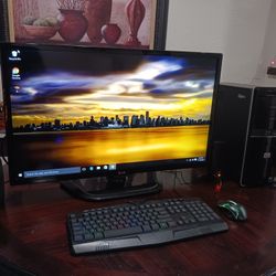 Hp Pavilion desktop Computer Windows 10. Good Condition.  wifi Adapter.   AMD ATHLON  Procesor.   350gb hard drive.  vlc DVD Writer.  lighting Keyboar