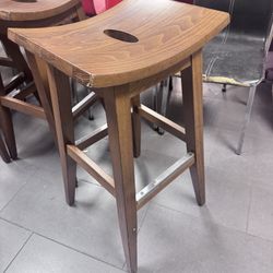 Basics Solid Wood Saddle-Seat Counter Height Bar Stools for Kitchen Island and Home Bar with Footrest, 29-Inch Height,$10 each