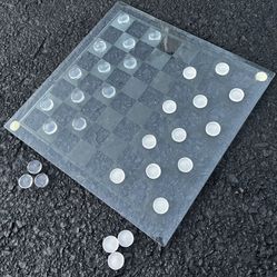 Checkers + Chess game set made of glass