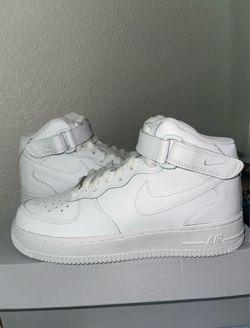 NEW!! Nike Air Force 1 All-White Mid Top Throwback Grade School/ Youth Size 5.5