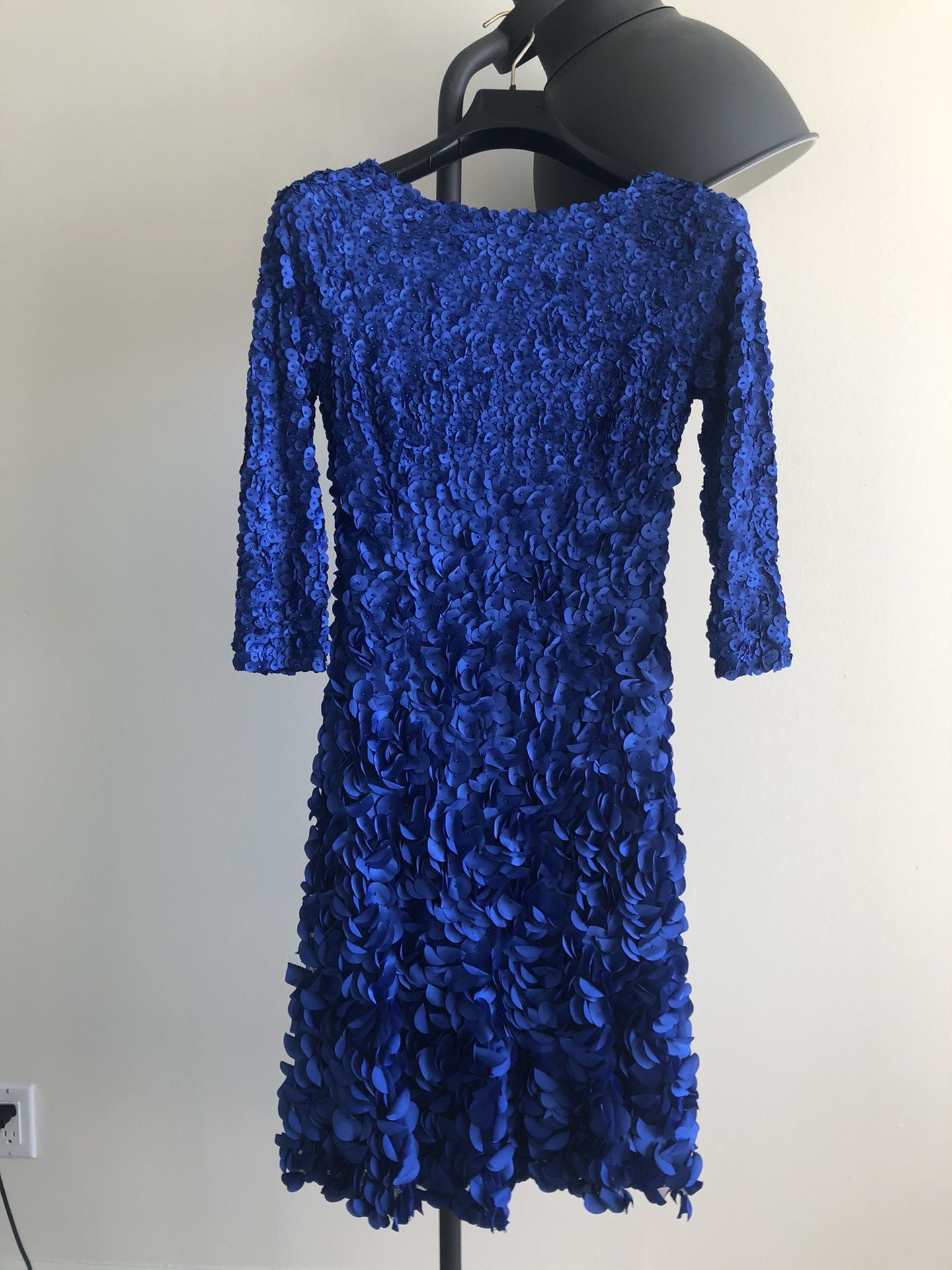 Deep blue Petal Cocktail Dress BY THEIA COUTURE size 10