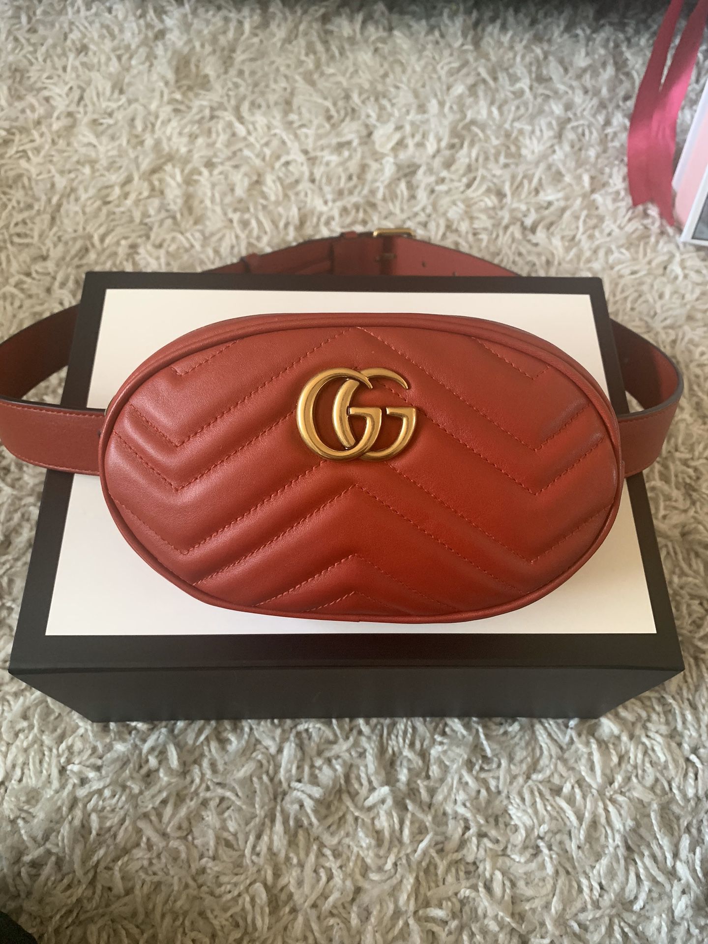 Red Gucci Belt Bag | Worn 3 times!