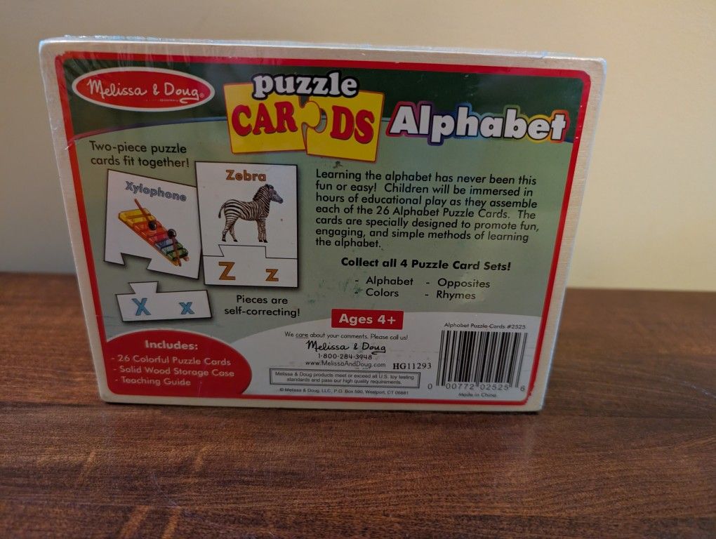 New Melissa & Doug Puzzle Cards Alphabet