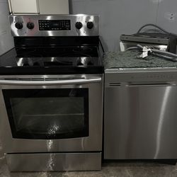Samsung Stove Electric And Samsung Dishwasher Stainless Steel 