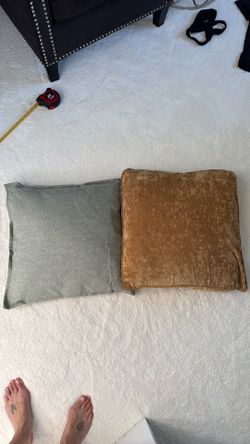 Accent pillows sage and brown