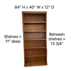 Two 7-foot Tall Custom Bookcases