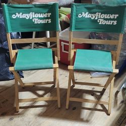 (2) Vintage Mayflower Tour Foldable Portable Chair