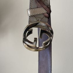 Gucci Gold Supreme Leather Belt with GG Buckle