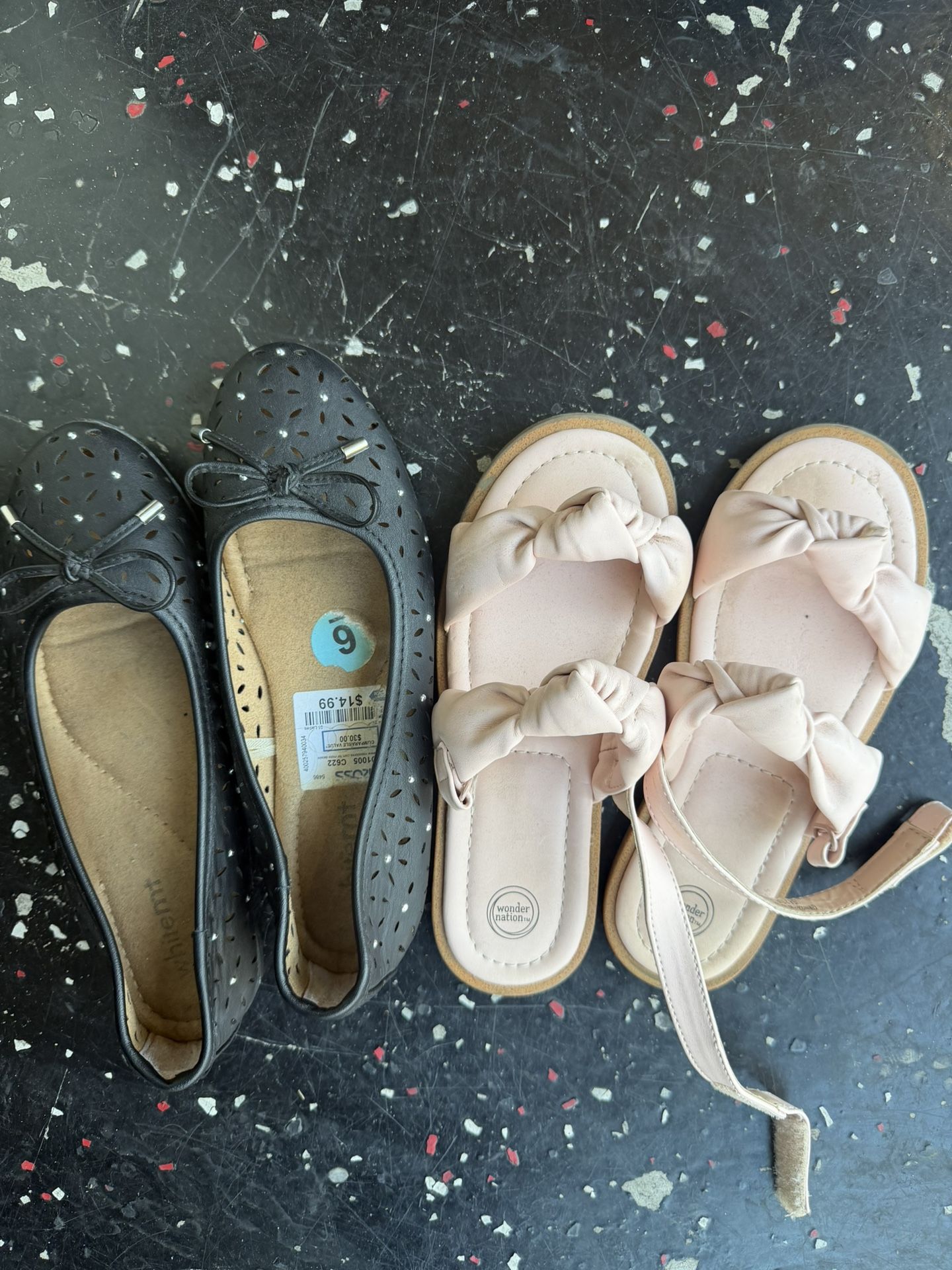 Black Dress Shoes Size 6 Pink Slippers Size 2