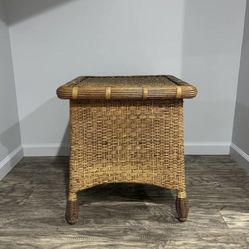 1970s Wicker Side Table