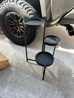 3-Tier Black Metal Plant Stand