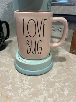 Rae Dunn LOVE BUG Pink Ceramic Mug