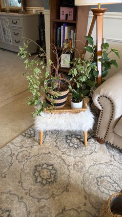 Faux Fur Accent Stool