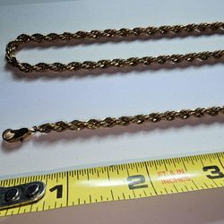 19 Inch Gold Plated Necklace With Matching 7 Inch Bracelet