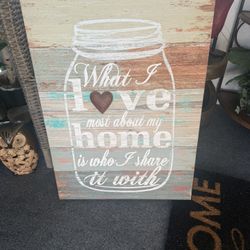 Large Artwork With Saying  For Loving Home