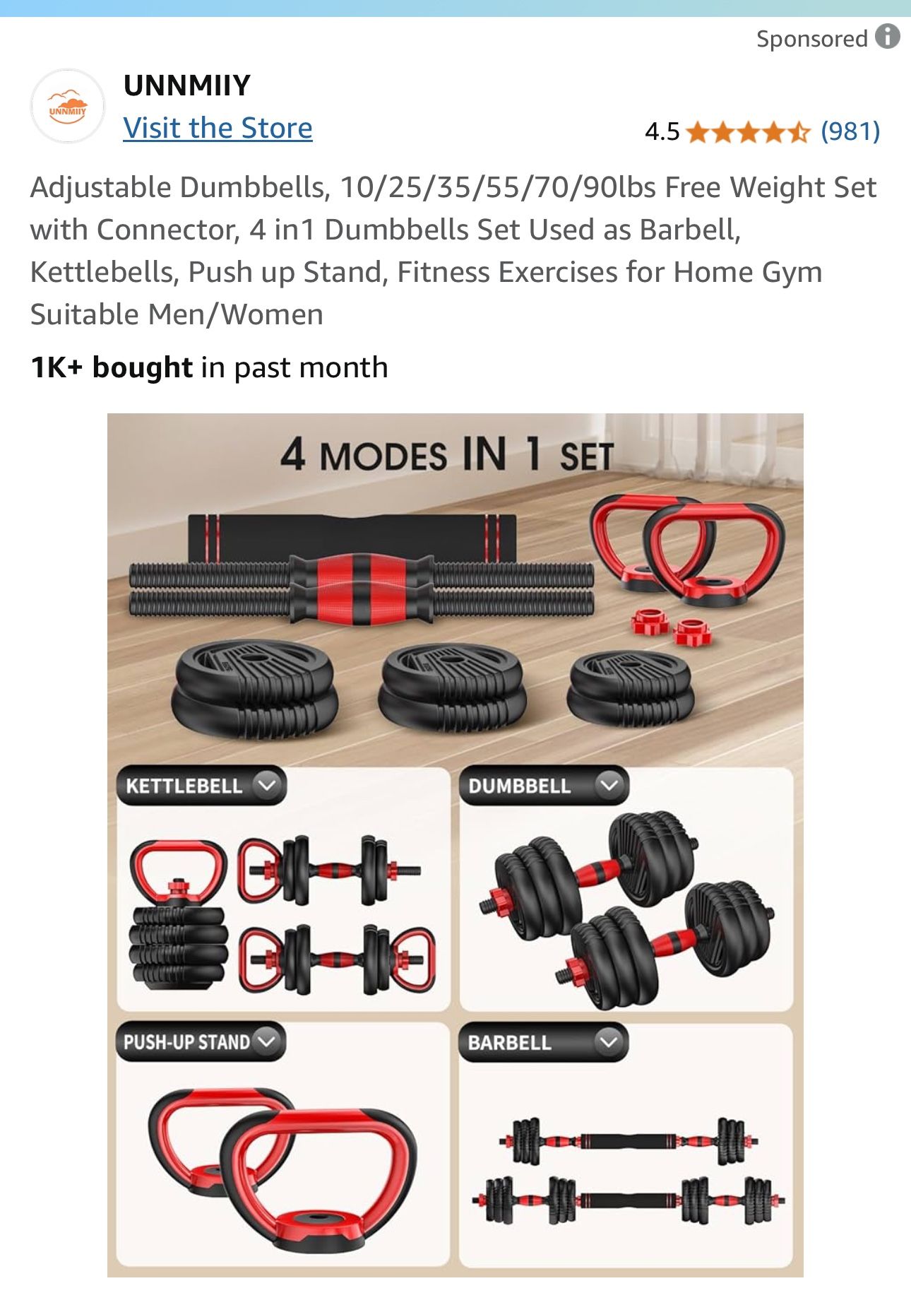 Unit Dumbbell Set -90lb