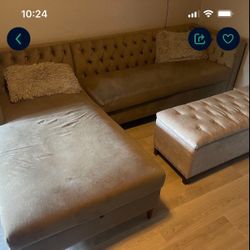 Dimpled lounge couch with with matching storage seat great condition