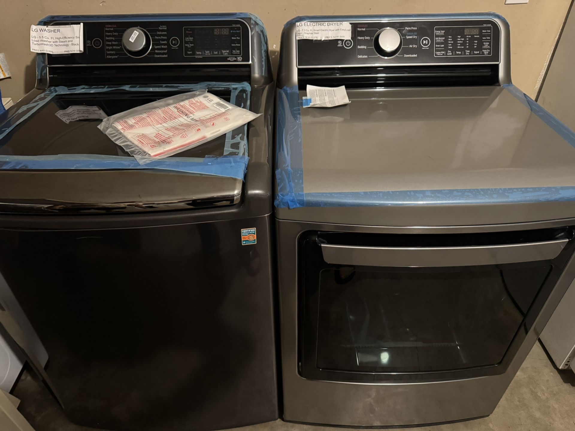 New Large Capacity Washer And electric  Dryer 
