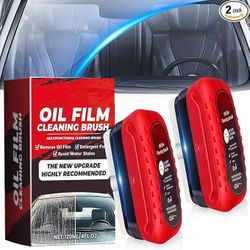 2-Pack Automotive Oil Film Cleaning Brush – Car Clear Vision Glass Cleaner for Car Windows– Car Windshield Cleaner for Cleaning Brush and Improving Wi