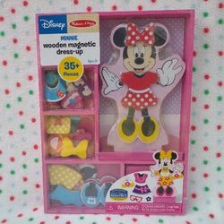 Melissa & Doug Disney Minnie Mouse Magnetic Dress-Up Wooden Doll Pretend Play Se