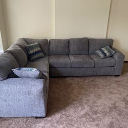 Large Grey Sectional Sofa Couch 